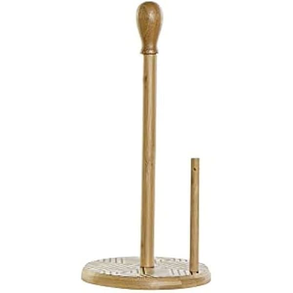 Köksrullepappershållare - DKD Home Decor - Svart - Bambu - 16,5 x 16,5 x 35 cm