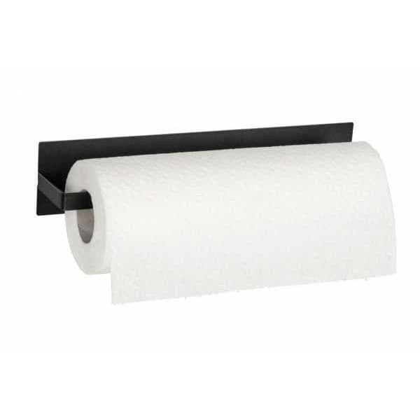 Ima magnetisk rullhållare, pappershandduksrullhållare, i pulverlackerad metall, svart, fixeras utan borrning tack vare magneten