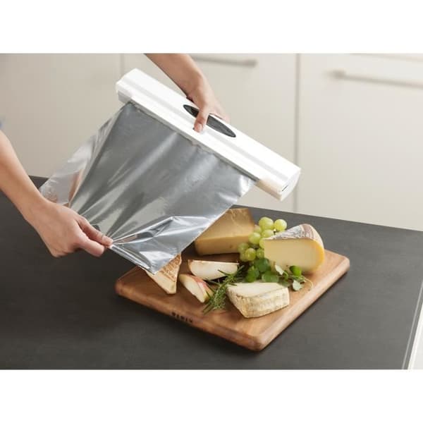 Matfilmsdispenser - WENKO - Perfect Cutter - Rostfritt stål - Plast - Vit