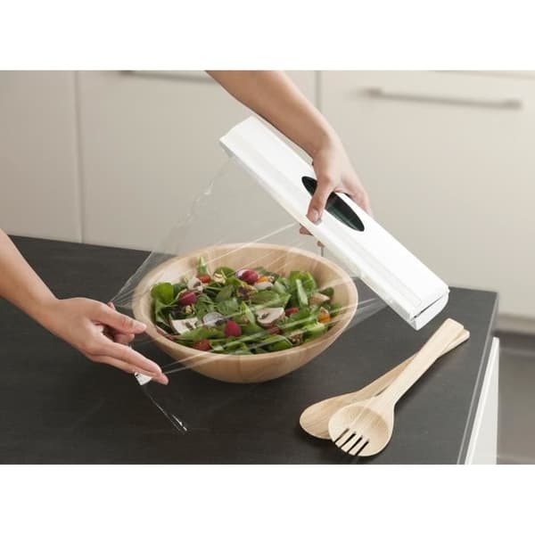 Matfilmsdispenser - WENKO - Perfect Cutter - Rostfritt stål - Plast - Vit