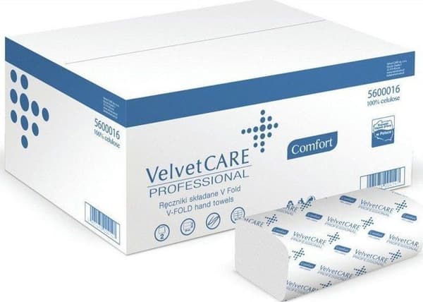 Velvet - VLP-5600046 - Servetter i cellulosa, 2 lager, 6000 ark, 40 stycken, vita