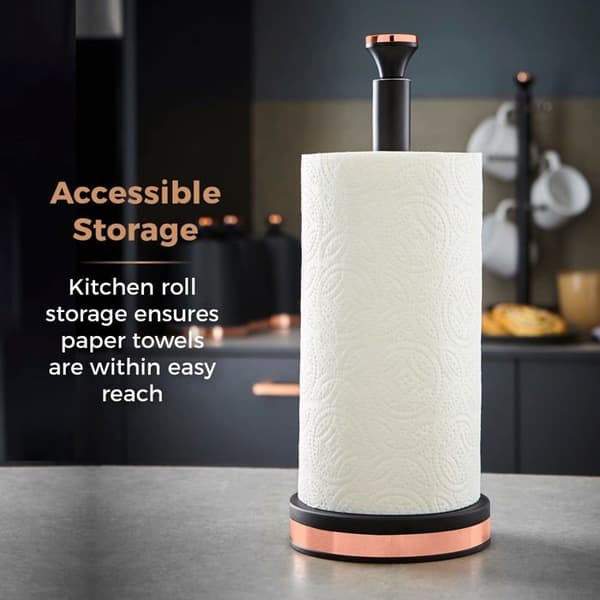 Tower - T826133BLK - Cavaletto Pappershållare med mjukt foder Svart/Roséguld