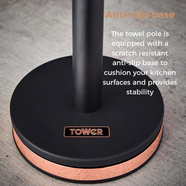 Tower - T826133BLK - Cavaletto Pappershållare med mjukt foder Svart/Roséguld