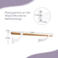 Miniatyrbilde 2 av 5: 120 cm lang ballettstang i tre inkludert veggavstand veggmontert dansebar naturlig