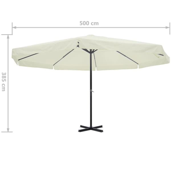 vidaXL Parasoll aluminium vit 500 cm