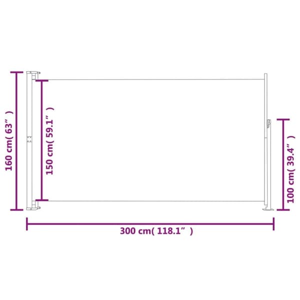 vidaXL Sidemarkise for balkong 160x300 cm blå