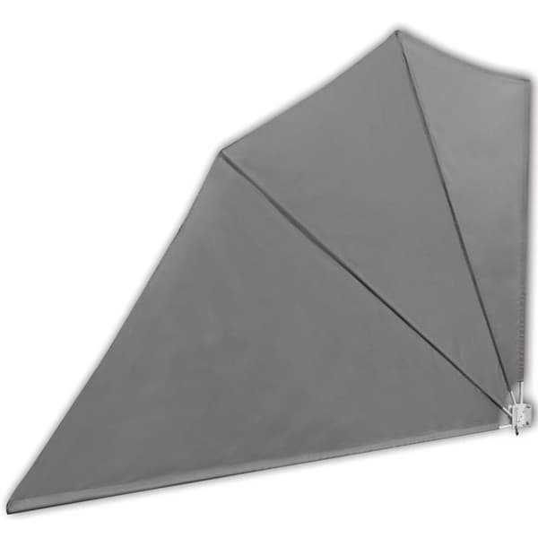 vidaXL Sammenleggbar sidemarkise for balkong grå 160x240 cm