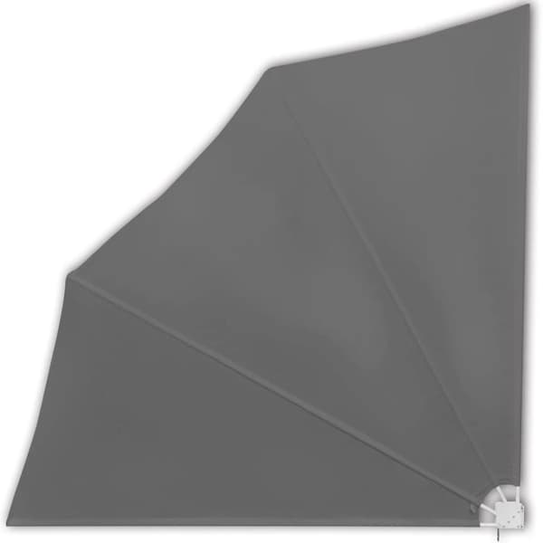 vidaXL Sammenleggbar sidemarkise for balkong grå 140x140 cm