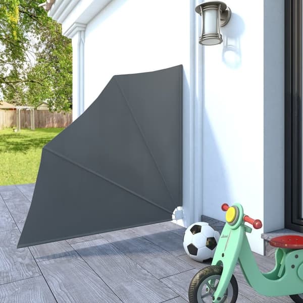 vidaXL Sammenleggbar sidemarkise for balkong grå 140x140 cm