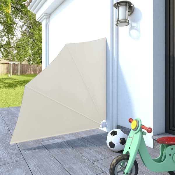 vidaXL Sammenleggbar sidemarkise for balkong krem 140x140 cm