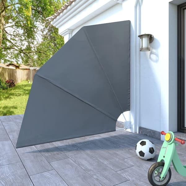 vidaXL sammenklappelig sidemarkise til altan grå 210 x 210 cm