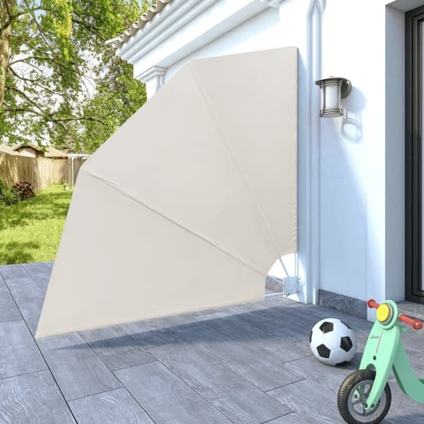 vidaXL sammenklappelig sidemarkise til altan cremefarvet 210 x 210 cm