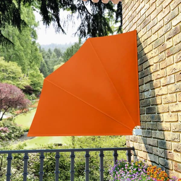 vidaXL Kokoontaittuva parvekkeen sivumarkiisi terrakotta 140x140 cm