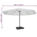 Miniatyrbillede 9 af 9: vidaXL haveparasol med transportabel fod aluminium hvid