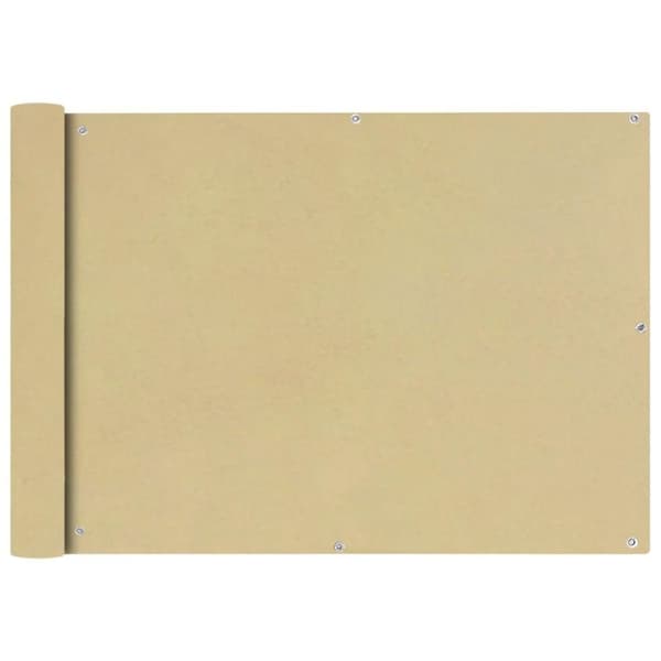 vidaXL Balkongskjerm Oxfordstoff 75x400 cm Beige