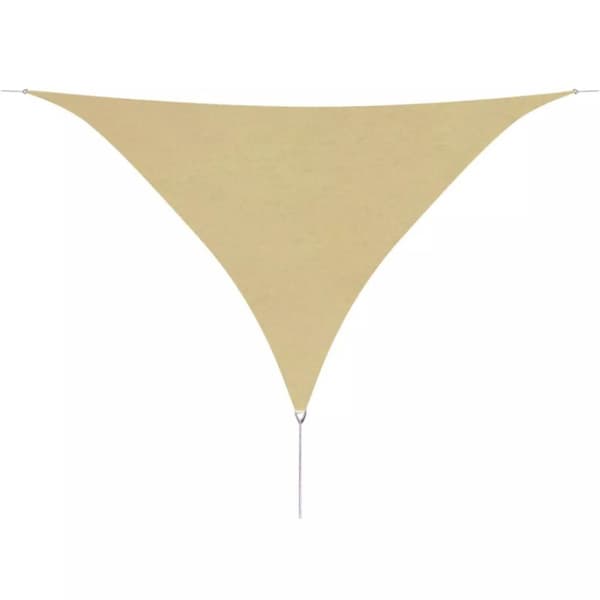 vidaXL Solseil oxfordstoff trekantet 3,6x3,6x3,6 m beige