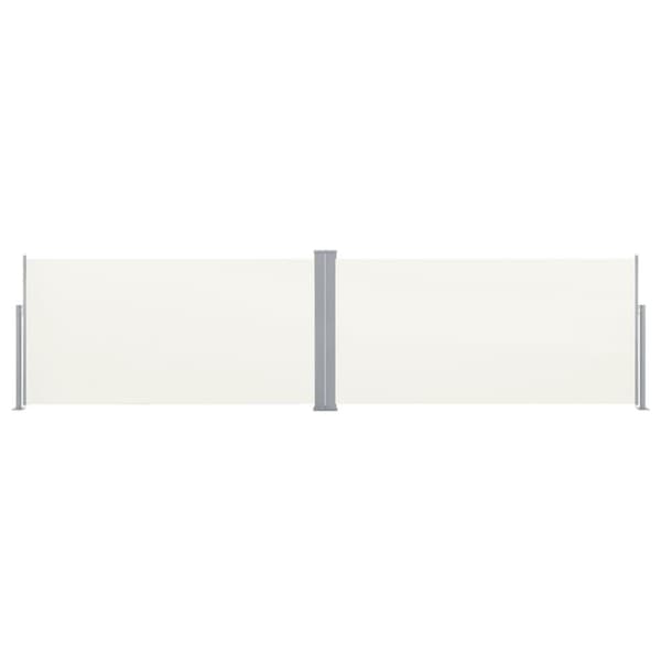 vidaXL Uttrekkbar sidemarkise 160x600 cm kremhvit