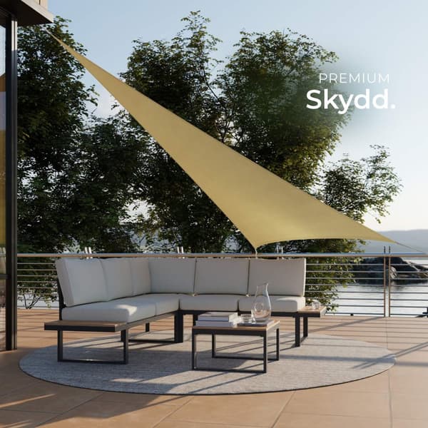 Solsegel i polyeten trekantigt, beige - 360 x 360 x 360 cm