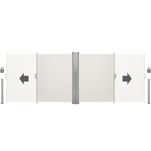 Dobbelt læhegn i aluminium og polyester - 200 x 600 cm,beige