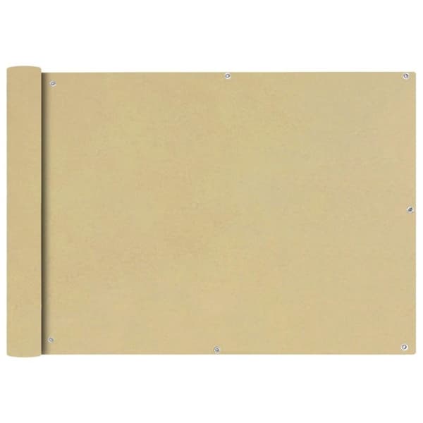 vidaXL balkonafskærmning Oxford-stof 75x600 cm beige
