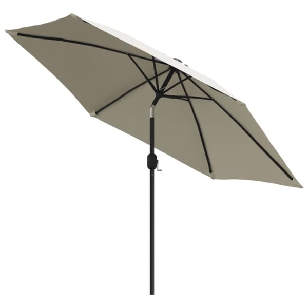 vidaXL hængeparasol m. LED-lys 3 m sandhvid