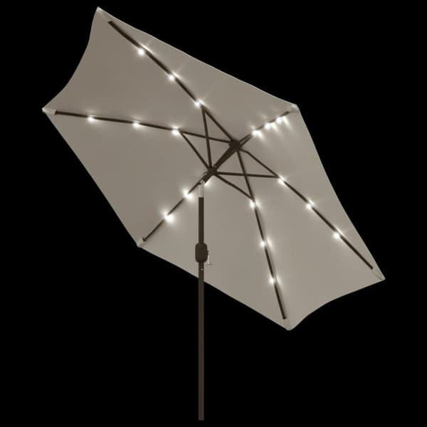 vidaXL hængeparasol m. LED-lys 3 m sandhvid