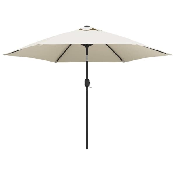 vidaXL hængeparasol m. LED-lys 3 m sandhvid