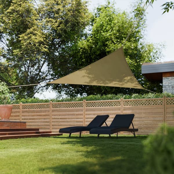 Solsejl trekantet, beige - 4 x 4 x 4 m
