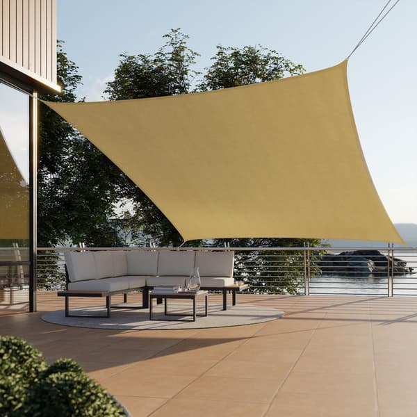 Solsejl firkantet, beige - 4 x 4 m