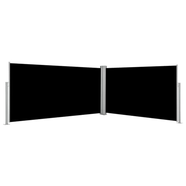 vidaXL Sisäänvedettävä sivumarkiisi musta 160x600 cm