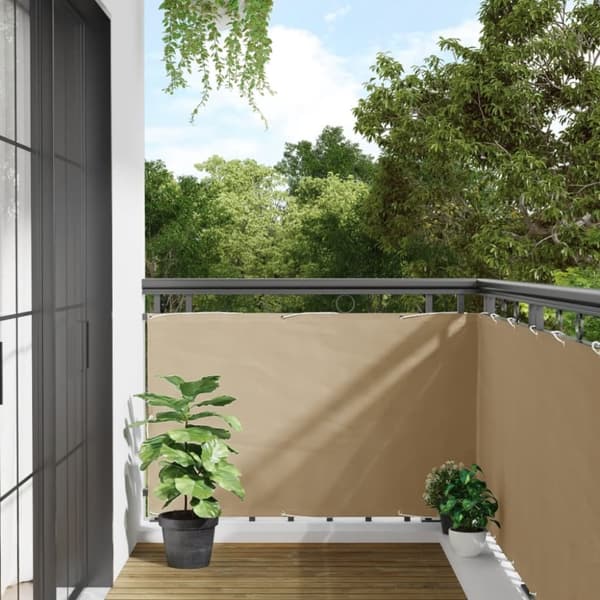 vidaXL balkonafskærmning Oxford-stof 90x600 cm beige