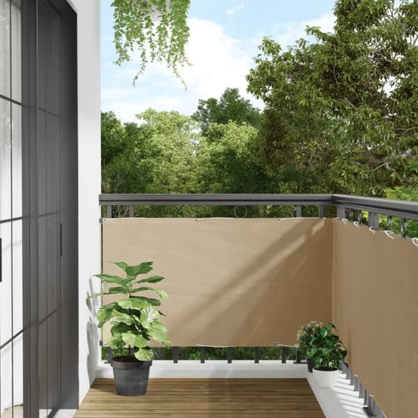 vidaXL balkonafskærmning Oxford-stof 75 x 400 cm beige