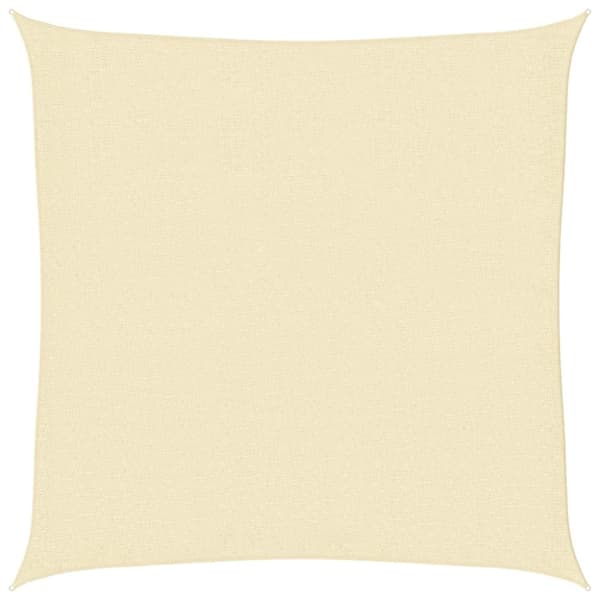 vidaXL Solsejl HDPE firkantet 3,6x3,6 m creme