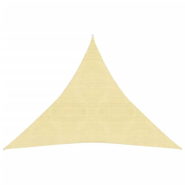 vidaXL Solsejl HDPE trekantet 5 x 5 x 5 m beige