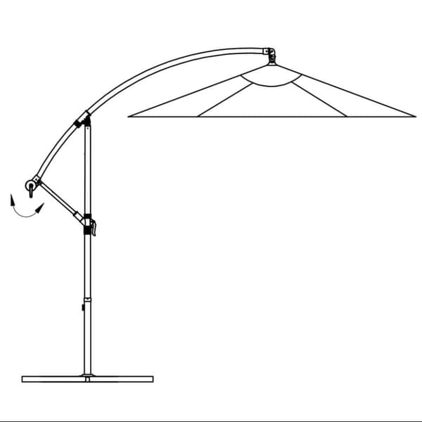 vidaXL Aurinkovarjo cantilever 3,5 m hiekanvalkoinen