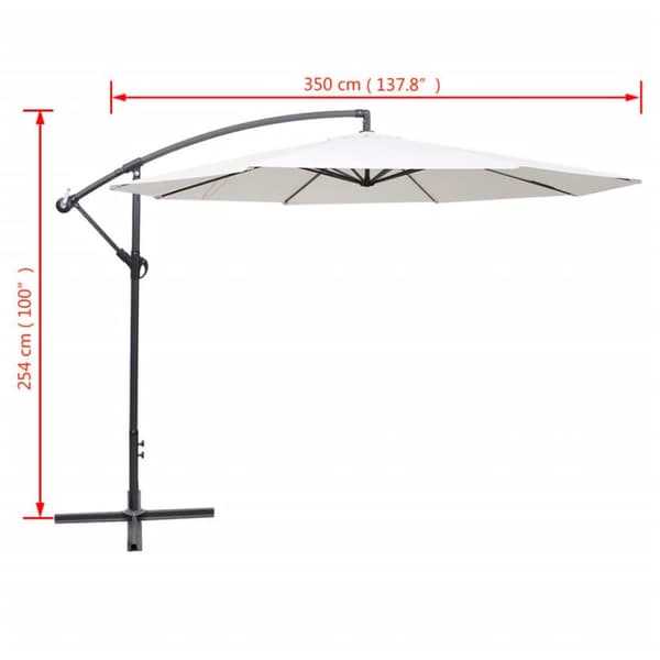 vidaXL Aurinkovarjo cantilever 3,5 m hiekanvalkoinen