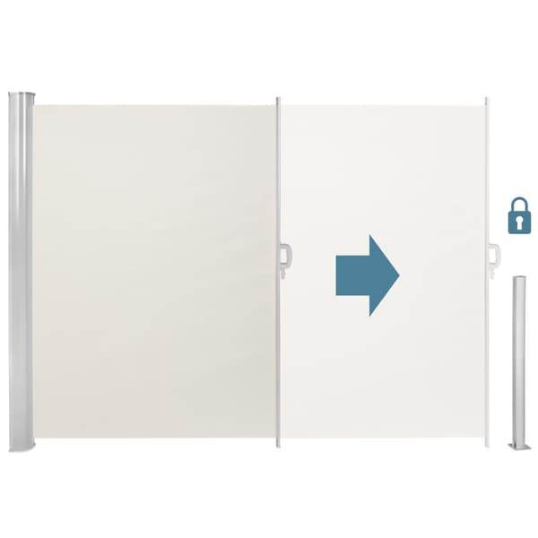 Læhegn i aluminium og polyester - 180 x 300 cm,beige