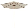 Miniatyrbilde 3 av 6: vidaXL Parasoll 270x270 cm trestang kremhvit