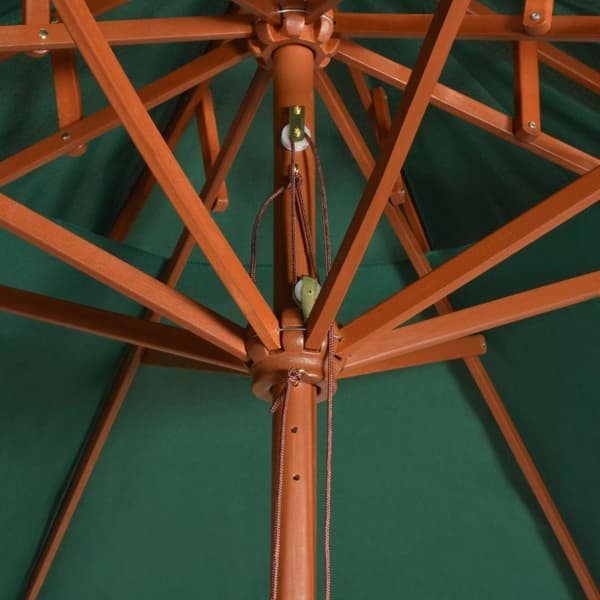 vidaXL Parasoll med lufteluke 270x270 cm trestang grønn