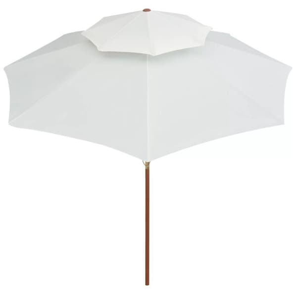 vidaXL Parasoll med lufteluke 270x270 cm trestang kremhvit