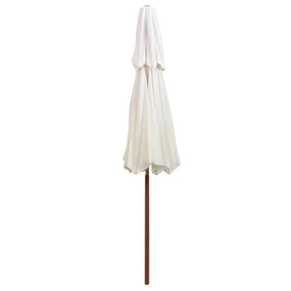 vidaXL Parasoll med lufteluke 270x270 cm trestang kremhvit