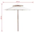 Miniatyrbilde 6 av 6: vidaXL Parasoll med lufteluke 270x270 cm trestang kremhvit