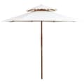 Miniatyrbilde 1 av 6: vidaXL Parasoll med lufteluke 270x270 cm trestang kremhvit