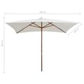 Miniatyrbilde 7 av 8: vidaXL Parasoll 200x300 cm trestang kremhvit