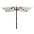 Miniatyrbilde 8 av 8: vidaXL Parasoll 200x300 cm trestang kremhvit