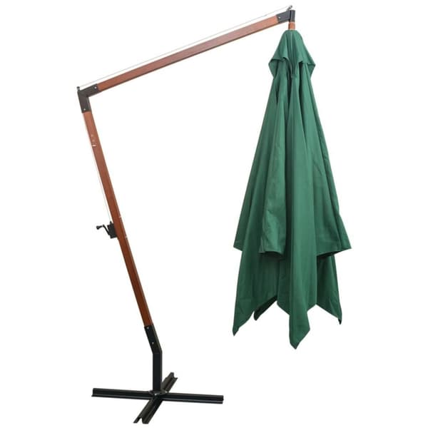 vidaXL Hengeparasoll 300x300 cm trestang grønn