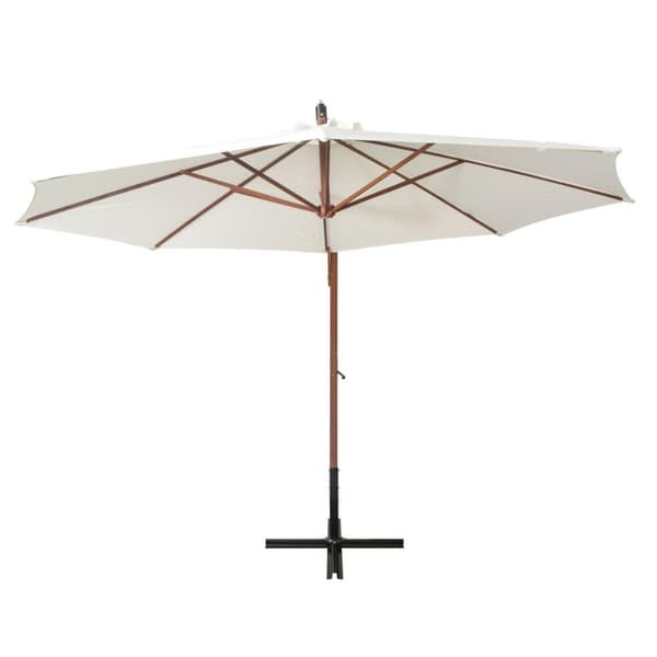 vidaXL Hengeparasoll 350 cm trestang hvit