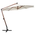 Miniatyrbillede 3 af 9: vidaXL hængende parasol 350 cm træstang hvid