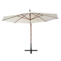 Miniatyrbillede 4 af 9: vidaXL hængende parasol 350 cm træstang hvid