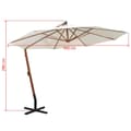Miniatyrbillede 9 af 9: vidaXL hængende parasol 350 cm træstang hvid